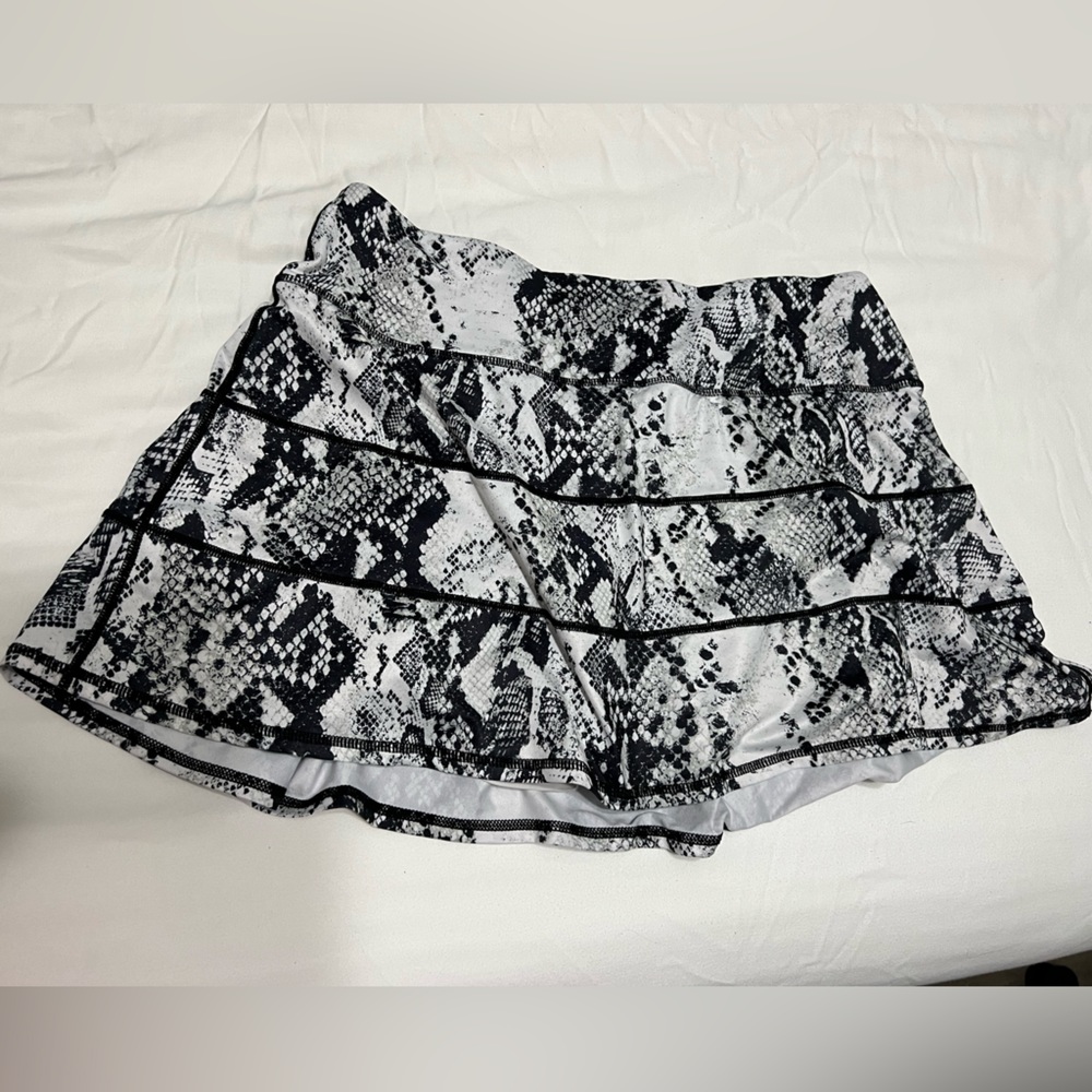 Snake print tennis skirt